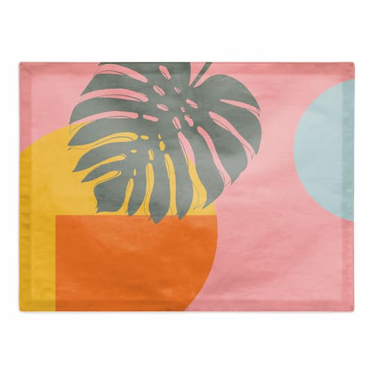 Geometric Leaf And Sun 18" x 14" Cotton Twill Placemat